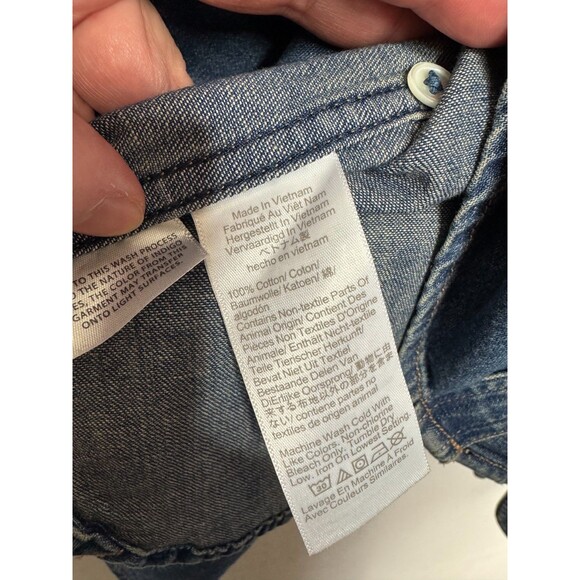 Madewell XS Tuckable Denim Shirt in Greendale Wash Cotton Button Up Blue NWT - Picture 11 of 14